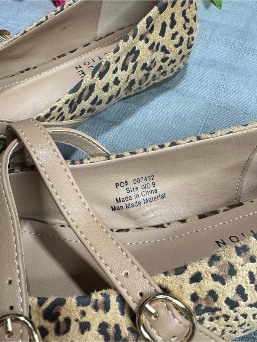 Journee Collection Leopard Print Double Strap Mary Jane Flats Size 9 - Picture 6 of 12